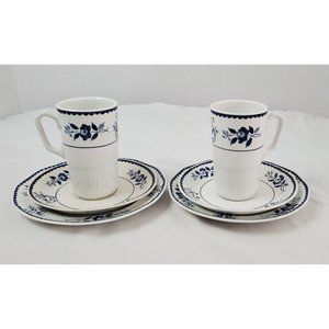 Adams China Gloucester Irish Coffee Cup with Saucer and Snack Plate Set of 2